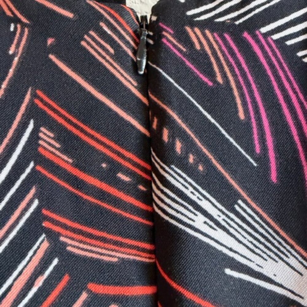 London Times Dress Womens Black Abstract Print Size 4 Fit & Flare Mod Preppy - Picture 7 of 11